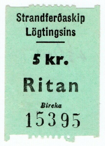 (I.B) Faroe Islands Cinderella : Ferry Parcel Service 5Kr (Ritan)