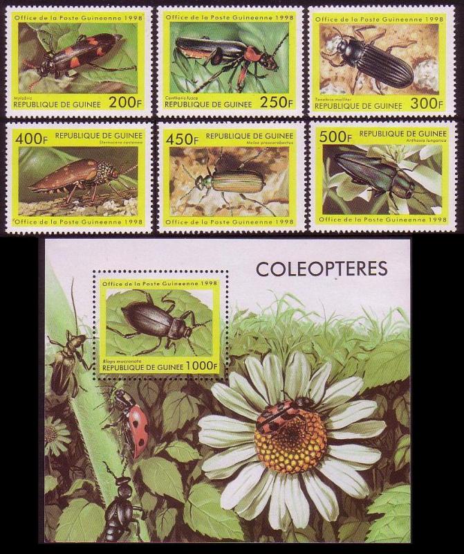 Guinea Insects 6v+MS MI#1894-99+Block 535