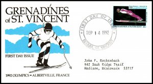 St Vincent Grenadines 918 Winter Olympics Typed FDC