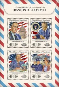 TOGO - 2017 - Franklin D Roosevelt - Perf 4v Sheet - MNH