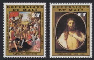 Mali 1981 HV Airmail, Painting by Raphael & Rembrandt (2v Cpt) MNH CV$8