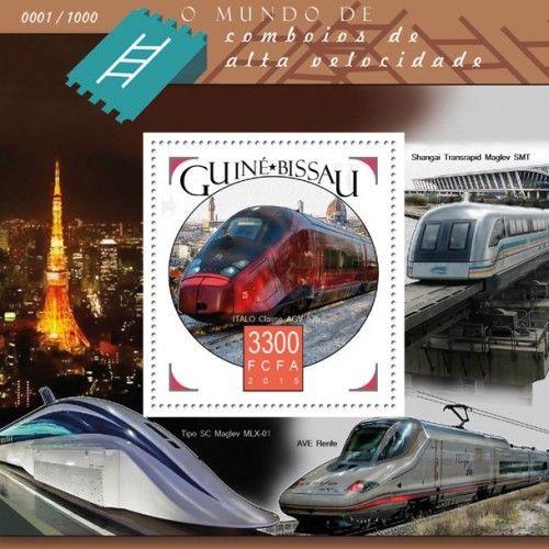 Speed Trains Züge TGV Locomotives Railways Railroads Guinea-Bissau MNH stamp set