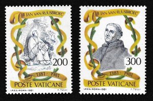 Vatican 600th Death Anniversary of Jan van Ruusbroek 2v 1981 MNH SC#692-693