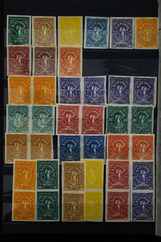 South America 1800's Stamp Proof Collection Good Honduras & El Salvador Sections