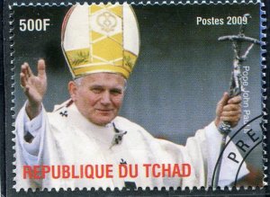 Chad 2009 POPE JOHN PAUL II 1 value Perforated Fine used