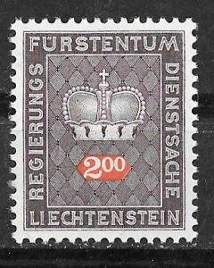 Liechtenstein # O58    Officials - Crown - Added value 1969 (1) Mint NH