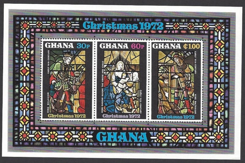 Ghana #471a MNH ss, 16th century stained glass windows, issued 1972