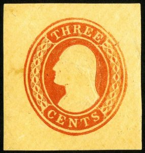 US Stamps # U6 Cut Square Mint XF RARE Scott Value $3,750.00 