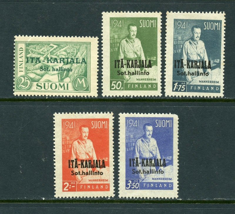 KARELIA SCOTT # N15 - 18, N 20 FINLAND STAMPS OVERPRINT MNH AS SHOWN