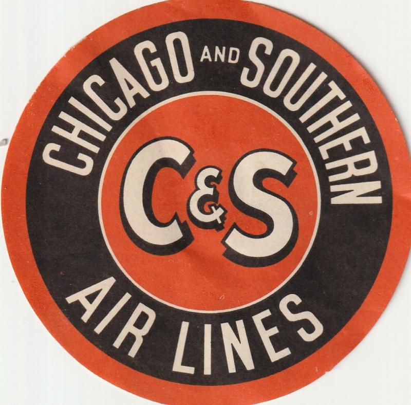 Great Chicago & Southern Airlines, US Poster Stamp/Label. C1930's. 90x90mm