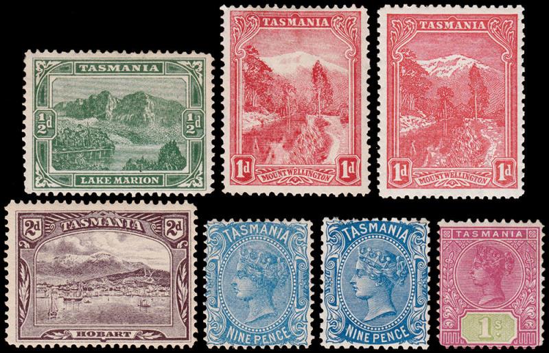 Tasmania Scott 994-98, 98c, 99 (1902-03) Mint H/LH F-VF Complete Set, CV $122 M