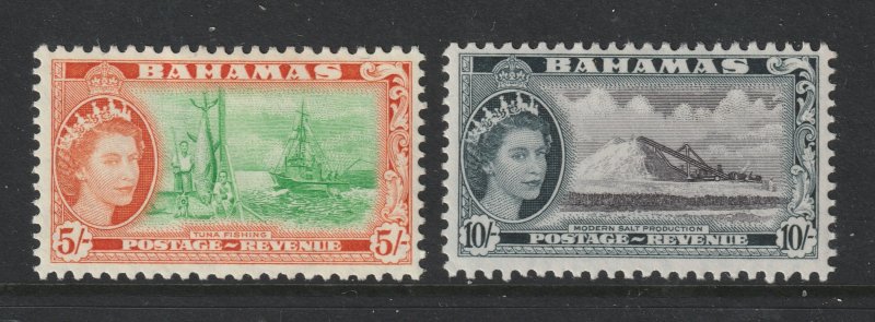 Bahamas the MH 5/- & 10/- from the 1954 set