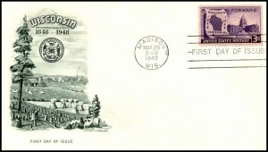 Scott 957 3 Cents Wisconsin Artmaster FDC Typed Address Planty 957-28