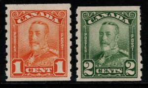 CANADA SG286/7 1928-9 COIL STAMPS MTD MINT