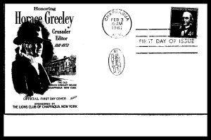 #1177 Horace Greeley – Fleetwood / Lions Club Cachet