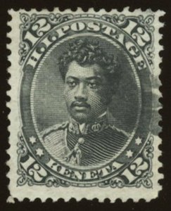 Hawaii - Sc# 36, Used.  1866 King Kamehameha. 2021 SCV $30.00.