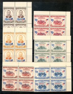 Honduras Sc C325-30 NH issue of 1964 - OFICIAL overprint - bl of 4. Sc $260