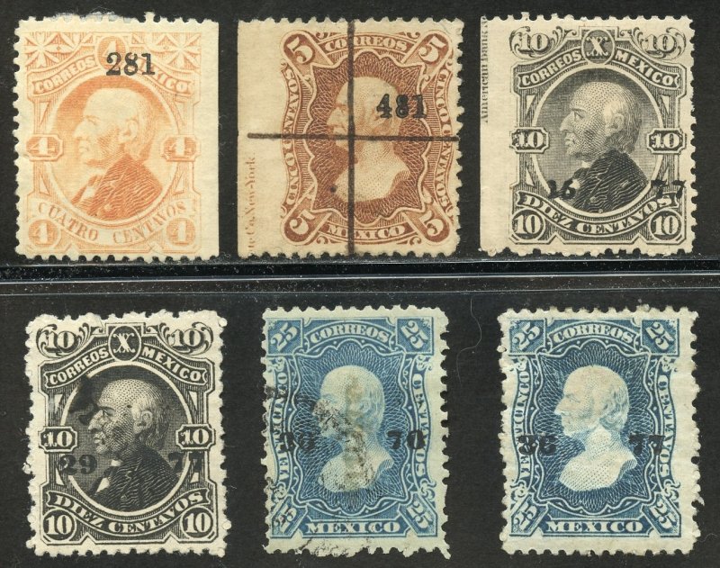 Mexico Scott 105-07,107a,109,109b - F-VFHPG - Hidalgo - SCV $22.95