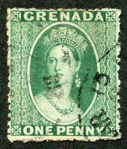 Grenada SG4 1d green wmk Star rough perf 14 to 16 Cat 17 pounds