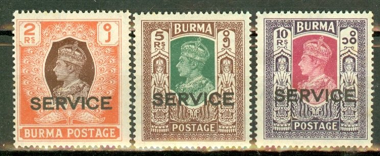 FU: Burma O15-27 (O20 x2, shades) CV $225; scan shows only a few