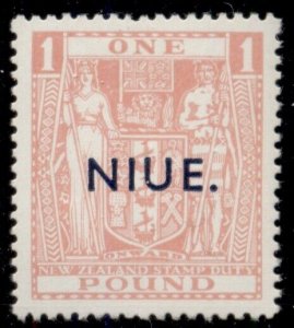 NIUE #89C, £1.00 pink, og, NH, VF, number in light pencil on back, Scott $700.00