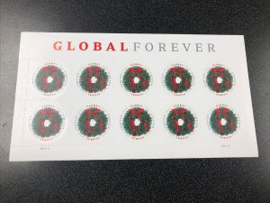 US 4814 Global Forever Wreath Sheet of 10 Forever Stamps Mint Never Hinged