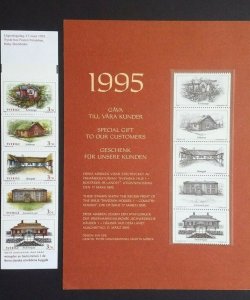 H456 Sweden 1995 Swedish houses Scott #2109-2113 MNH booklet + black print