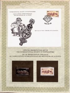 SWA silver stamp + FDC International Society of Postmasters, dimonds