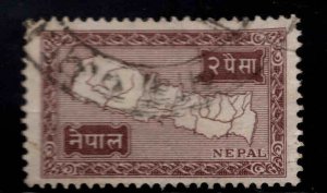 Nepal  Scott 72 Used Map stamp