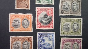 Grenada 1937-38 Scott# 131-142 Mint Light Hinge complete XF set of 12 values