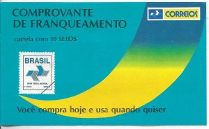 BRAZIL 1989 BOOKLET 2201 WITH 10 STAMPS FIRST CLASS DOMESTIC LETTER EMBLEM MNH