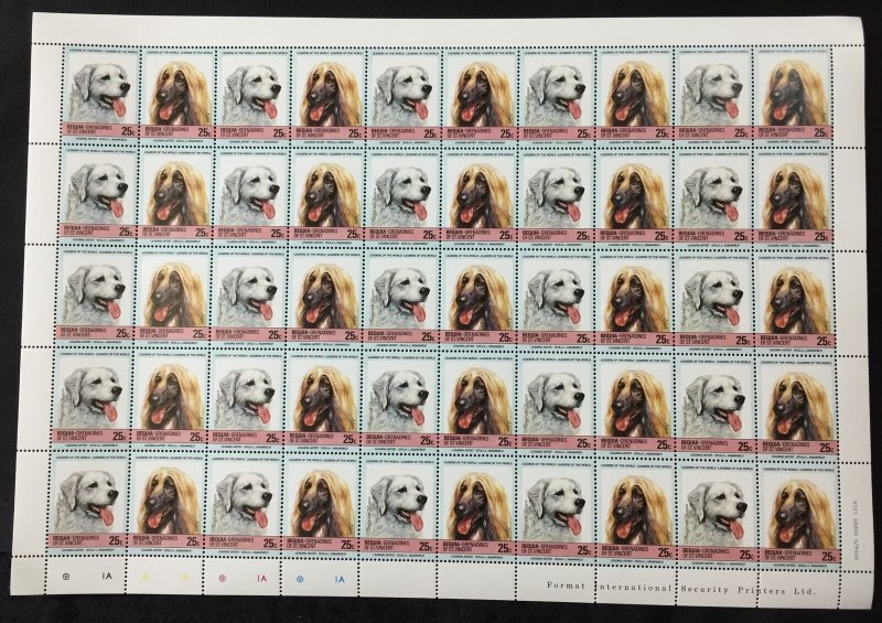 St Vincent Grenadines Dogs Sheets x 8 MNH (400 Stamps) BLK21