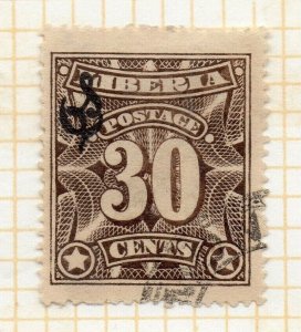 Liberia 1906 Early Issue Fine Used 30c. Optd NW-175408