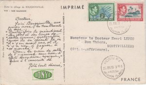 BRITISH SOLOMON ISLANDS cover postmark Honiara, 25 June 1955 to France