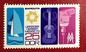 1973 DDR Sc 1486 MNH 25pf Sailboat, guitar, electric drill CV$0.30 Lot 1431