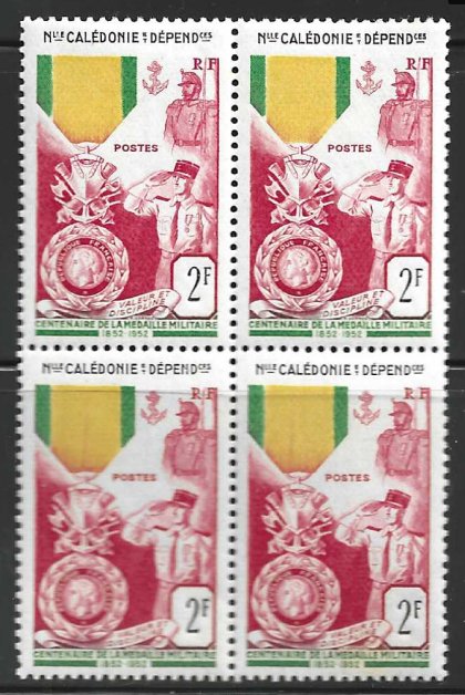 [B1248] New Caledonia Scott # 295 MNH 1952 Military Medal Block