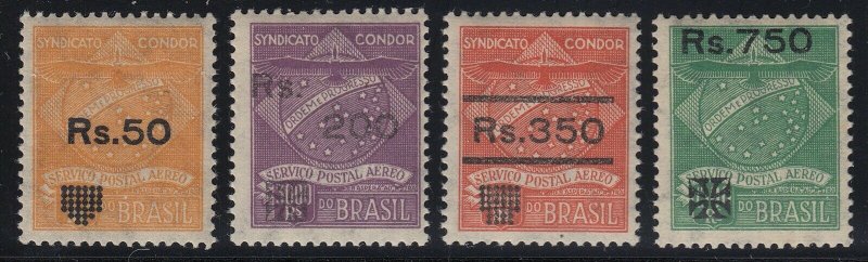 Brazil 1930 Syndicato Condor Complete Overprint Set MNH. Scott 1CL10-1CL13