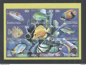 NW0615 Comoros Fauna Tropical Fish & Marine Life 1Kb Mnh