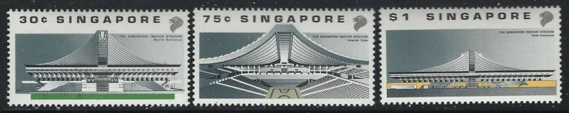 Singapore 1989 Indoor Sports Arena set Sc# 556-58 NH