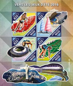 Sports Olympics Stamps Niger 2015 MNH Rio 2016 Summer Games Sailing 4v M/S