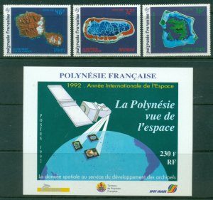 French Polynesia 1992 International Space Year Views + MS MUH