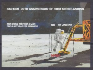 1989 St Vincent Grenadines 1318/B81 20 years of Apollo 11 moon landing 7,50 €