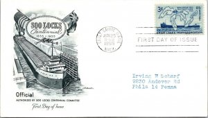 FDC 1955 SC #1069 Artmaster Cachet - Sault Sainte Marie Mi - Single - F78517