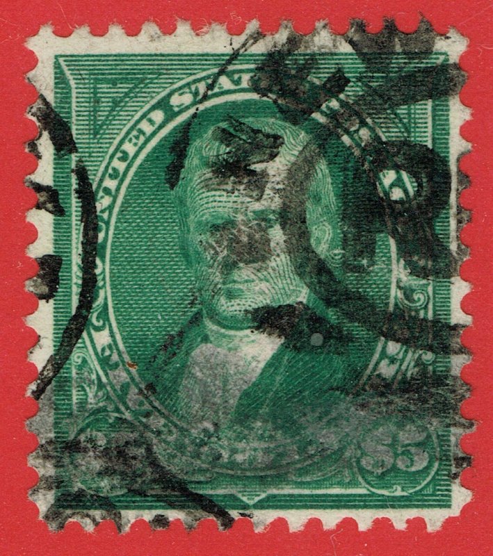 [0792]1895 Scott#278 $5  green cv :$600 « Heavy cancel »