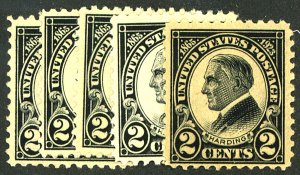 U.S. #610 MINT SET MIXED CONDITIONS