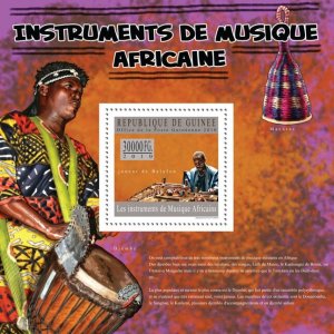 GUINEA - 2010 - African Musical Instruments - Perf Souv Sheet -Mint Never Hinged