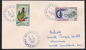 NEW CALEDONIA 1967 cover NOUMEA / VALLEE DES COLONS cds in violet..........B2483