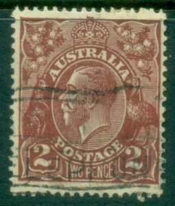 Australia KGV Head 2d Brown Small Multi Wmk Perf 13-5 x 12-5 FU