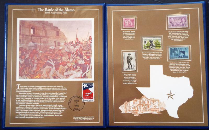 US Battle of the Alamo Anversary Folio