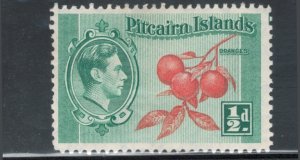 Pitcairn Islands 1940 King George VI & Cluster of Oranges 1/2p Scott # 1 MH